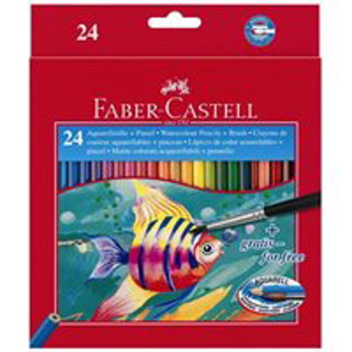 Picture of FABER CASTELL AQUARELLE PENCIL COLOURS X24 INCL. BRUSH